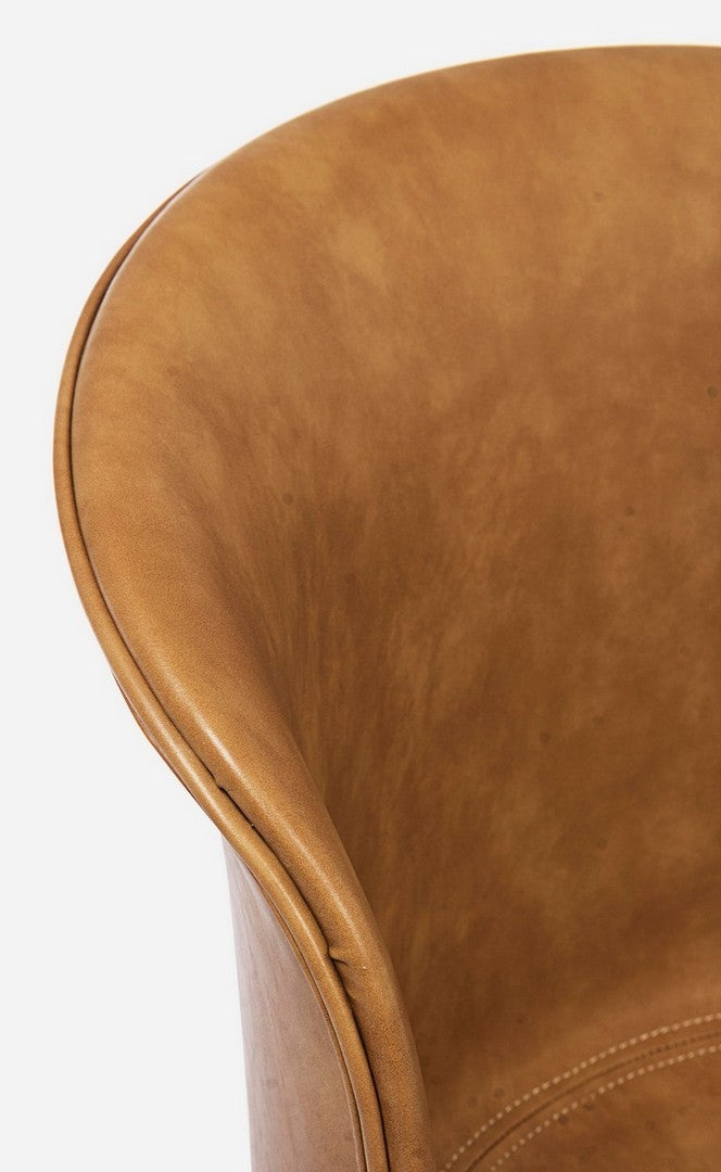 Set 2 scaune tapitate cu piele ecologica si picioare metalice Loft Maro / Negru, l56xA54xH76 cm (6)