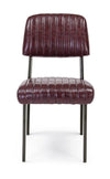 Set 2 scaune tapitate cu piele ecologica si picioare metalice Nelly A Bordeaux / Negru l60xA59xH84 cm (2)