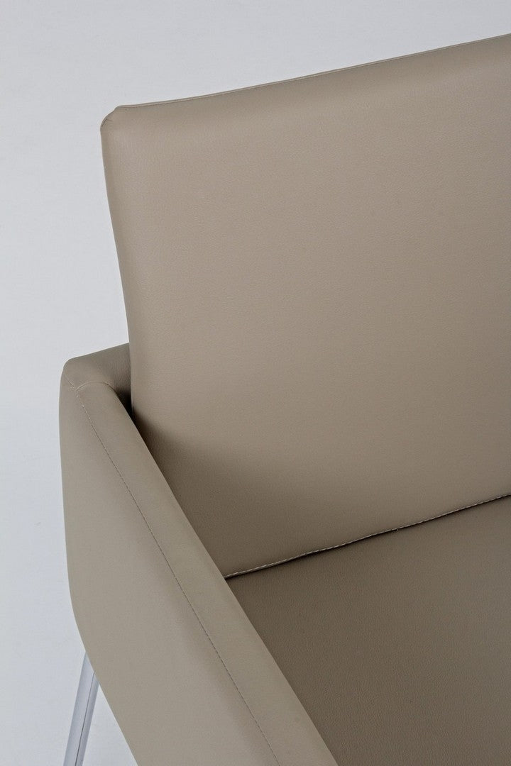 Set 2 scaune tapitate cu piele ecologica si picioare metalice Sixty Grej / Crom, l60xA54xH80,5 cm (5)