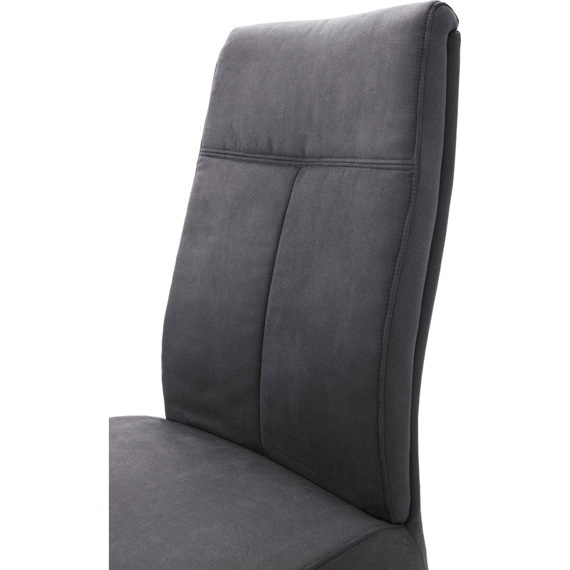 Set 2 scaune tapitate cu piele ecologica si picioare metalice, Talena Antracit / Gri, l47xA64xH104 cm (11)