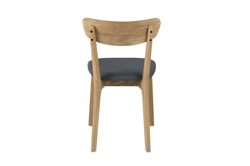 Set 2 scaune din lemn, tapitate cu stofa Taxi Gri Inchis / Stejar, l45xA49xH84 cm (5)