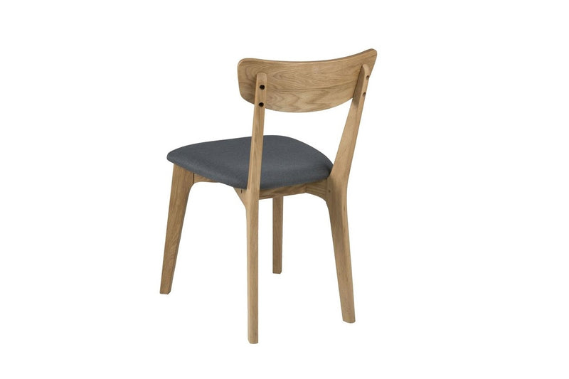 Set 2 scaune din lemn, tapitate cu stofa Taxi Gri Inchis / Stejar, l45xA49xH84 cm (4)
