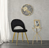 Set 2 scaune tapitate cu stofa, cu picioare din metal, Flex Velvet Negru / Auriu, l52xA48xH78 cm (1)