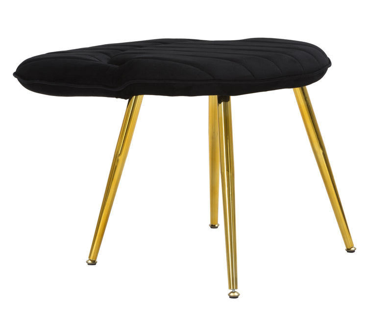 Set 2 scaune tapitate cu stofa, cu picioare din metal, Flex Velvet Negru / Auriu, l52xA48xH78 cm (9)
