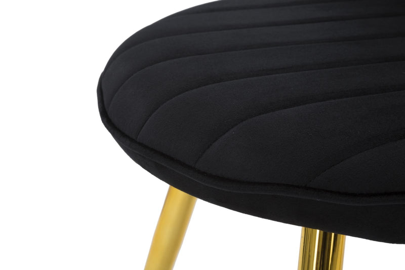Set 2 scaune tapitate cu stofa, cu picioare din metal, Flex Velvet Negru / Auriu, l52xA48xH78 cm (8)