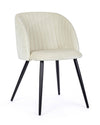 Set 2 scaune tapitate cu stofa si picioare metalice Queen Velvet Alb / Negru, l53xA57xH81,5 cm (1)