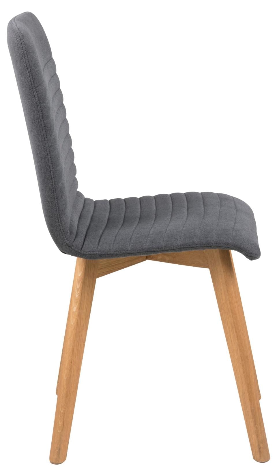Set 2 scaune tapitate cu stofa si picioare din lemn Arosa Antracit / Stejar, l42xA43xH90 cm (4)