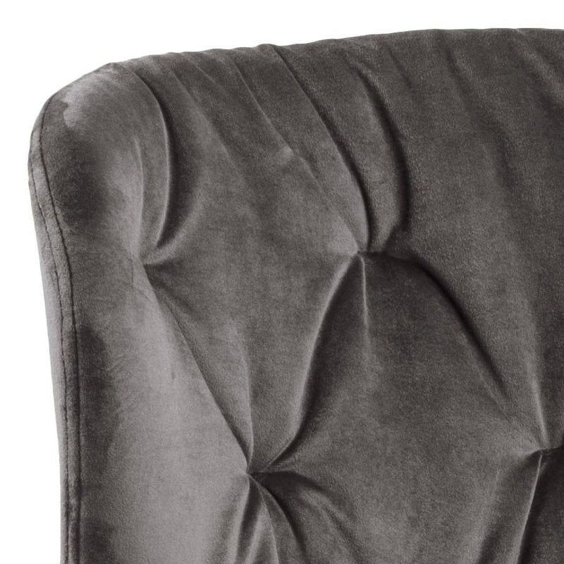 Set 2 scaune tapitate cu stofa si picioare din lemn Batilda A-1 Capitone Velvet Gri Inchis / Negru, l47xA53xH82,5 cm (5)