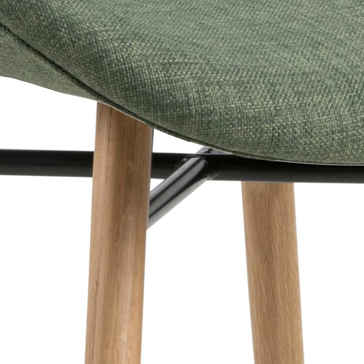Set 2 scaune tapitate cu stofa si picioare din lemn Batilda A-1 Verde / Stejar, l47xA53xH82,5 cm (5)