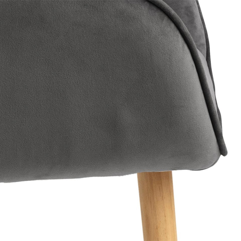 Set 2 scaune tapitate cu stofa si picioare din lemn Brooke Velvet Gri inchis / Stejar, l58xA57xH83 cm (8)