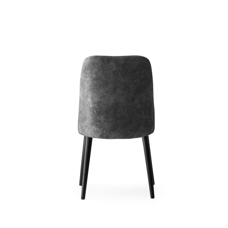 Set 2 scaune tapitate cu stofa si picioare din lemn, Dallas 527 Antracit / Negru, l50xA49xH90 cm (4)