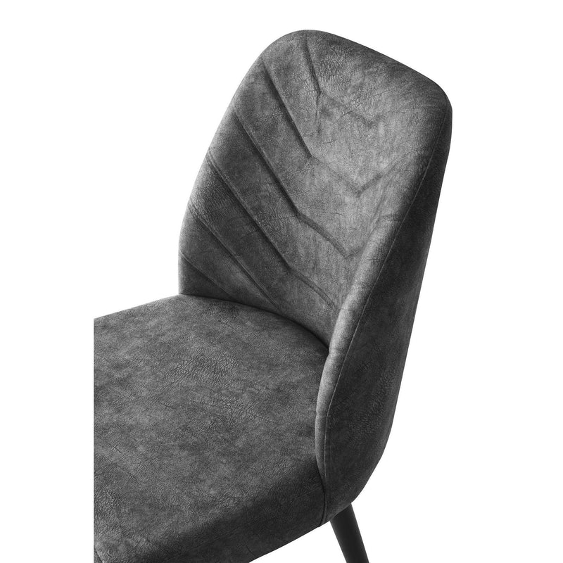 Set 2 scaune tapitate cu stofa si picioare din lemn, Dallas 527 Antracit / Negru, l50xA49xH90 cm (6)