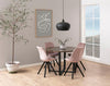 Set 2 scaune tapitate cu stofa si picioare din lemn Dima Velvet Roz Inchis / Negru, l48,5xA55xH85 cm (1)