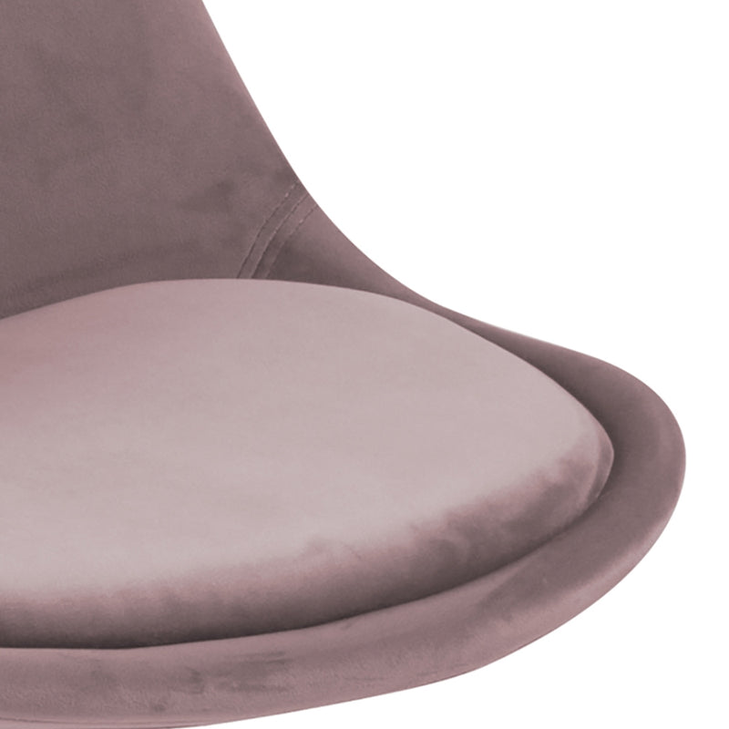 Set 2 scaune tapitate cu stofa si picioare din lemn Dima Velvet Roz Inchis / Negru, l48,5xA55xH85 cm (4)