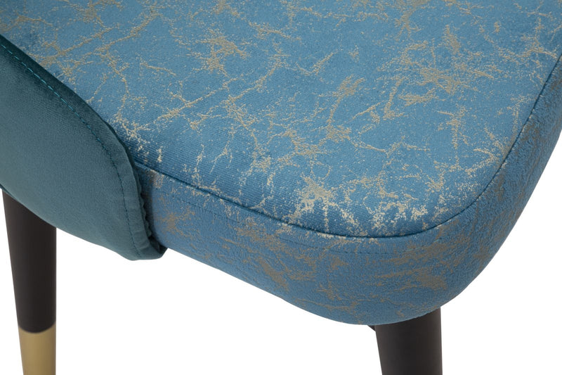 Set 2 scaune tapitate cu stofa si picioare din lemn Kelebek Velvet Teal / Negru / Auriu, l52xA60xH95 cm (8)