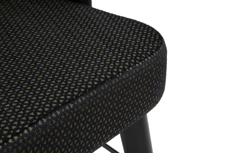 Set 2 scaune tapitate cu stofa si picioare din lemn, Venus Velvet Negru / Auriu, l50xA54xH93 cm (10)