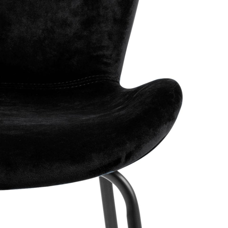Set 2 scaune tapitate cu stofa si picioare metalice Batilda A-1 Velvet Negru, l48xA55xH82,5 cm (5)