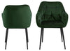 Set 2 scaune tapitate cu stofa si picioare metalice, Brooke Velvet Verde / Negru, l58xA55xH83 cm (5)
