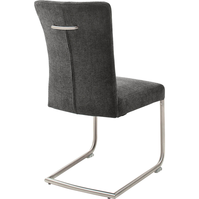 Set 2 scaune tapitate cu stofa si picioare metalice, Calanda Antracit / Crom, l46xA62xH94 cm (4)