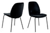 Set 2 scaune tapitate cu stofa si picioare metalice Carmen Velvet Negru, l48,5xA63xH87,5 cm