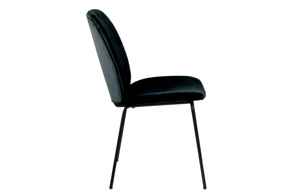 Set 2 scaune tapitate cu stofa si picioare metalice Carmen Velvet Negru, l48,5xA63xH87,5 cm (4)