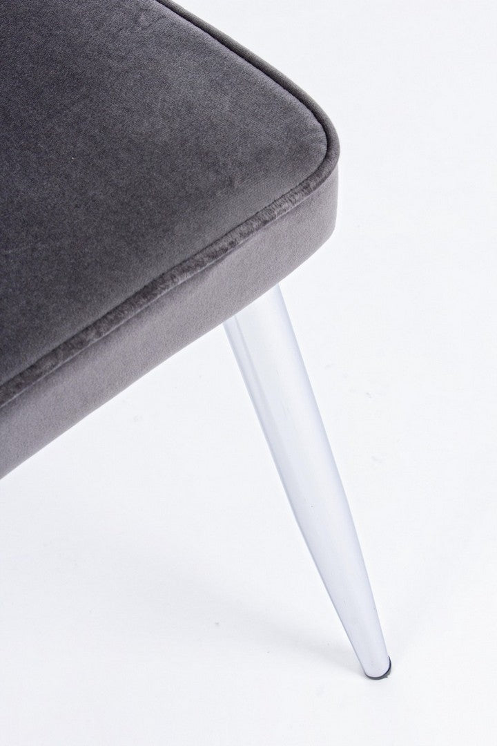 Set 2 scaune tapitate cu stofa si picioare metalice Corinna Velvet Gri / Crom, l44xA55xH86 cm (5)