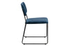 Set 2 scaune tapitate cu stofa si picioare metalice Cornelia Velvet Albastru inchis / Negru, l50xA53,5xH80 cm (3)