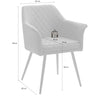 Set 2 scaune tapitate cu stofa si picioare metalice, Covina Gri / Negru, l62xA60xH82 cm (6)
