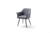 Set 2 scaune tapitate cu stofa si picioare metalice, Covina Gri / Negru, l62xA60xH82 cm (3)