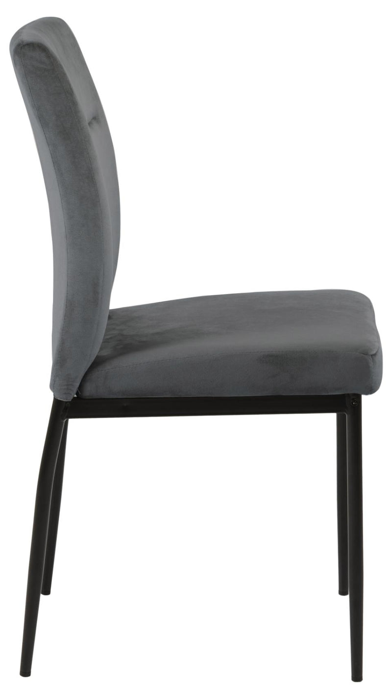 Set 2 scaune tapitate cu stofa si picioare metalice Demi Gri inchis / Negru, l45,5xA54,5xH90 cm (4)
