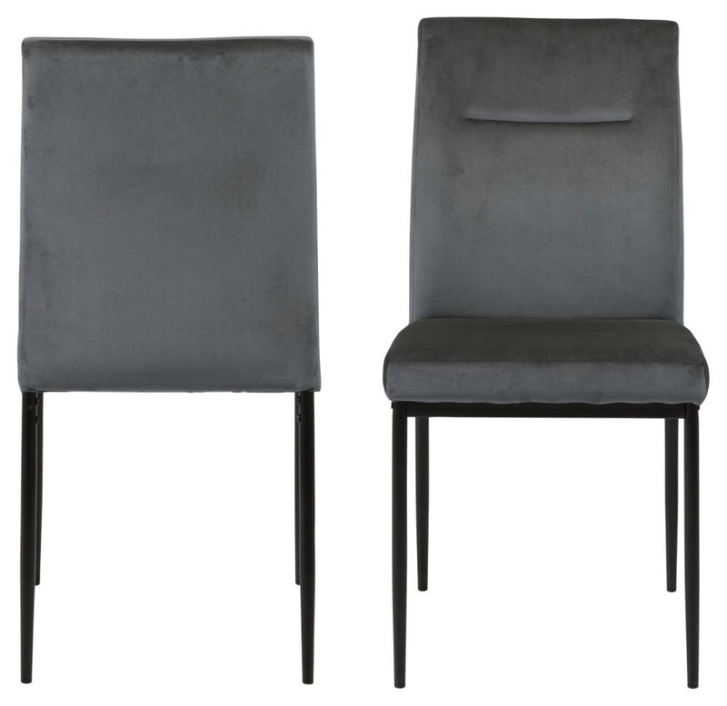 Set 2 scaune tapitate cu stofa si picioare metalice Demi Gri inchis / Negru, l45,5xA54,5xH90 cm (3)