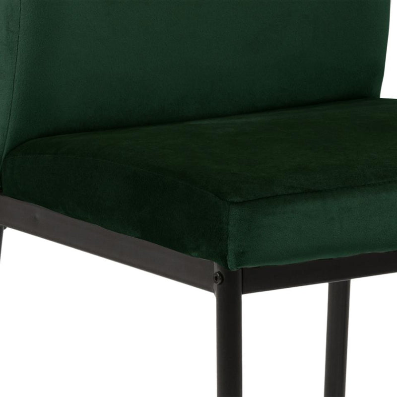 Set 2 scaune tapitate cu stofa si picioare metalice Demi Verde inchis / Negru, l45xA55xH90,5 cm (6)