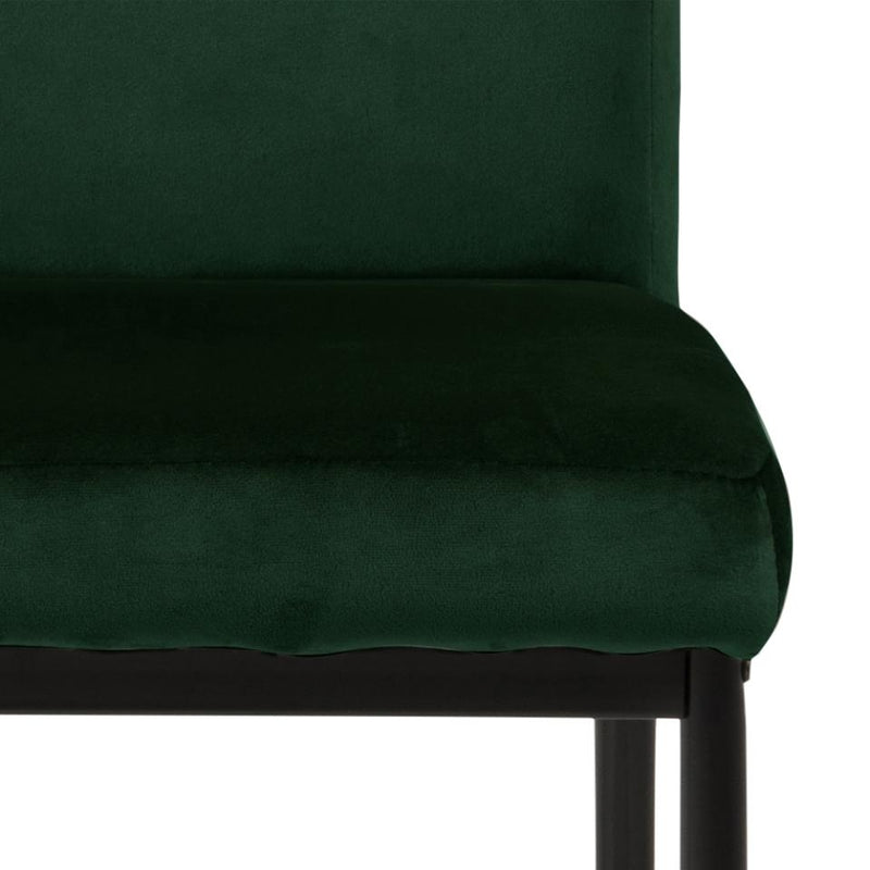 Set 2 scaune tapitate cu stofa si picioare metalice Demi Verde inchis / Negru, l45xA55xH90,5 cm (5)