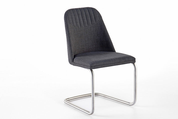 Set 2 scaune tapitate cu stofa si picioare metalice, Elara Swing A Gri / Crom, l45xA55xH87 cm (3)