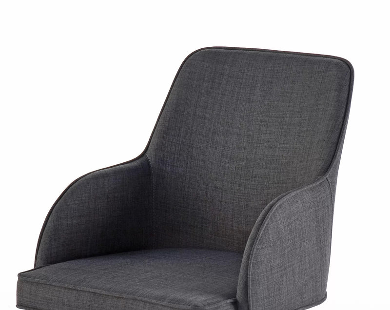 Set 2 scaune tapitate cu stofa si picioare metalice, Elara Swing C Gri / Crom, l56xA58xH90 cm (2)