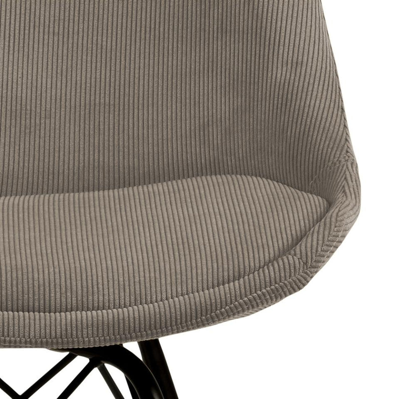 Set 2 scaune tapitate cu stofa si picioare metalice Eris Bej / Negru, l48,5xA54xH85,5 cm (7)