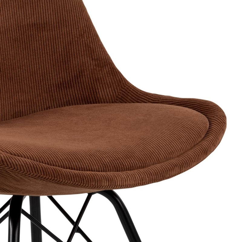 Set 2 scaune tapitate cu stofa si picioare metalice Eris Cupru / Negru, l48,5xA54xH85,5 cm (5)