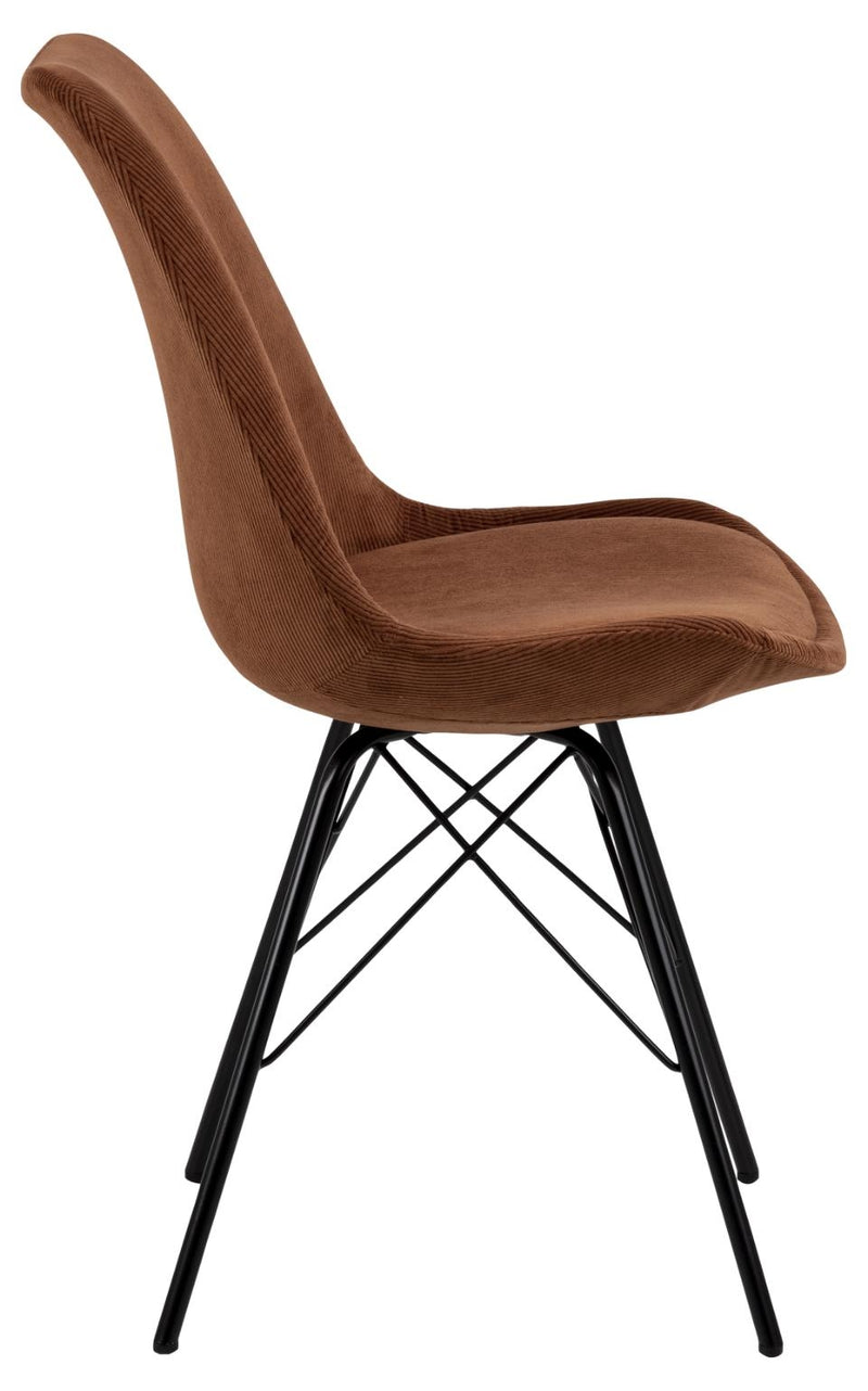 Set 2 scaune tapitate cu stofa si picioare metalice Eris Cupru / Negru, l48,5xA54xH85,5 cm (4)