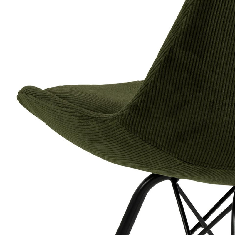 Set 2 scaune tapitate cu stofa si picioare metalice Eris Verde / Negru, l48,5xA54xH85,5 cm (8)