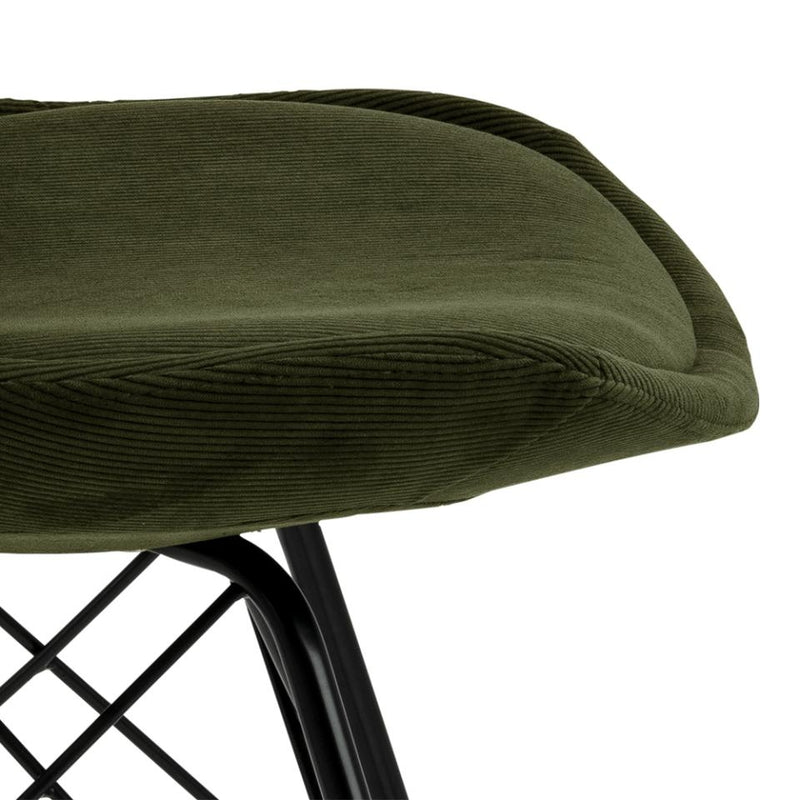 Set 2 scaune tapitate cu stofa si picioare metalice Eris Verde / Negru, l48,5xA54xH85,5 cm (7)