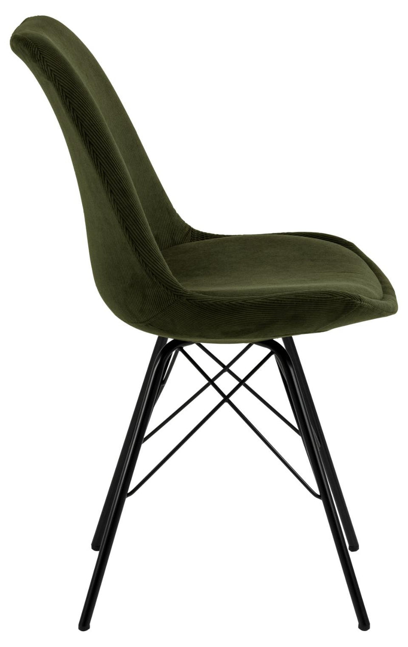 Set 2 scaune tapitate cu stofa si picioare metalice Eris Verde / Negru, l48,5xA54xH85,5 cm (4)