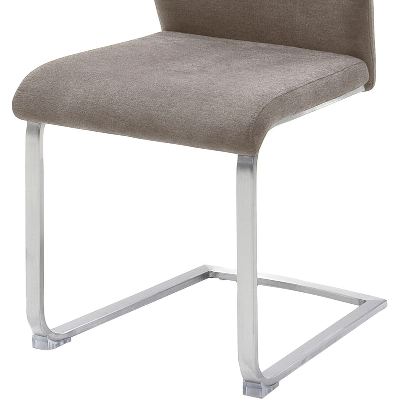 Set 2 scaune tapitate cu stofa si picioare metalice, Ferrera Capuccino / Crom, l45xA57xH99 cm (4)