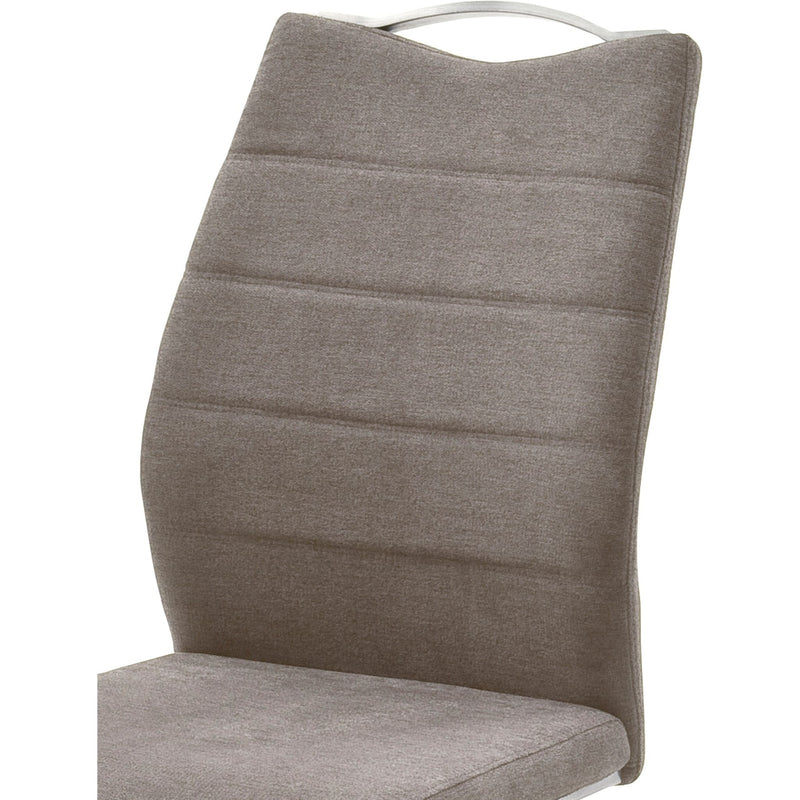 Set 2 scaune tapitate cu stofa si picioare metalice, Ferrera Capuccino / Crom, l45xA57xH99 cm (3)