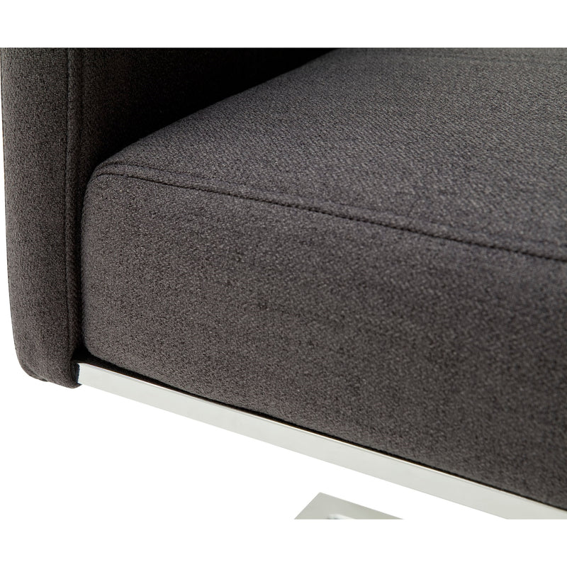 Set 2 scaune tapitate cu stofa si picioare metalice, Foshan Antracit / Crom, l43xA63xH103 cm (11)