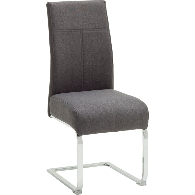 Set 2 scaune tapitate cu stofa si picioare metalice, Foshan Antracit / Crom, l43xA63xH103 cm (6)