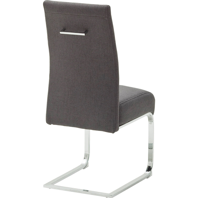 Set 2 scaune tapitate cu stofa si picioare metalice, Foshan Antracit / Crom, l43xA63xH103 cm (7)