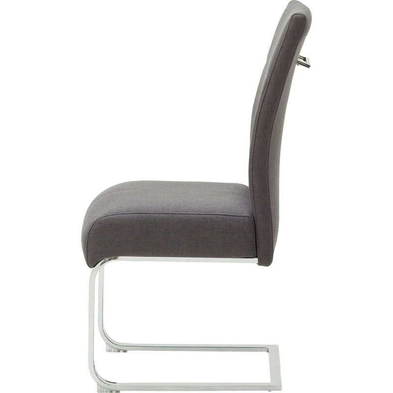 Set 2 scaune tapitate cu stofa si picioare metalice, Foshan Antracit / Crom, l43xA63xH103 cm (8)