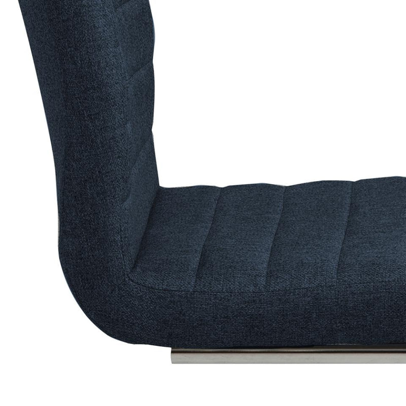 Set 2 scaune tapitate cu stofa si picioare metalice Gudrun Albastru inchis / Crom, l47,5xA63,5xH95,5 cm (4)