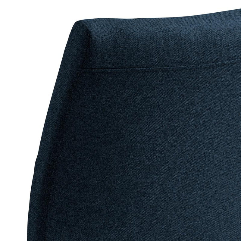 Set 2 scaune tapitate cu stofa si picioare metalice Gudrun Albastru inchis / Negru, l47,5xA63,5xH95,5 cm (3)
