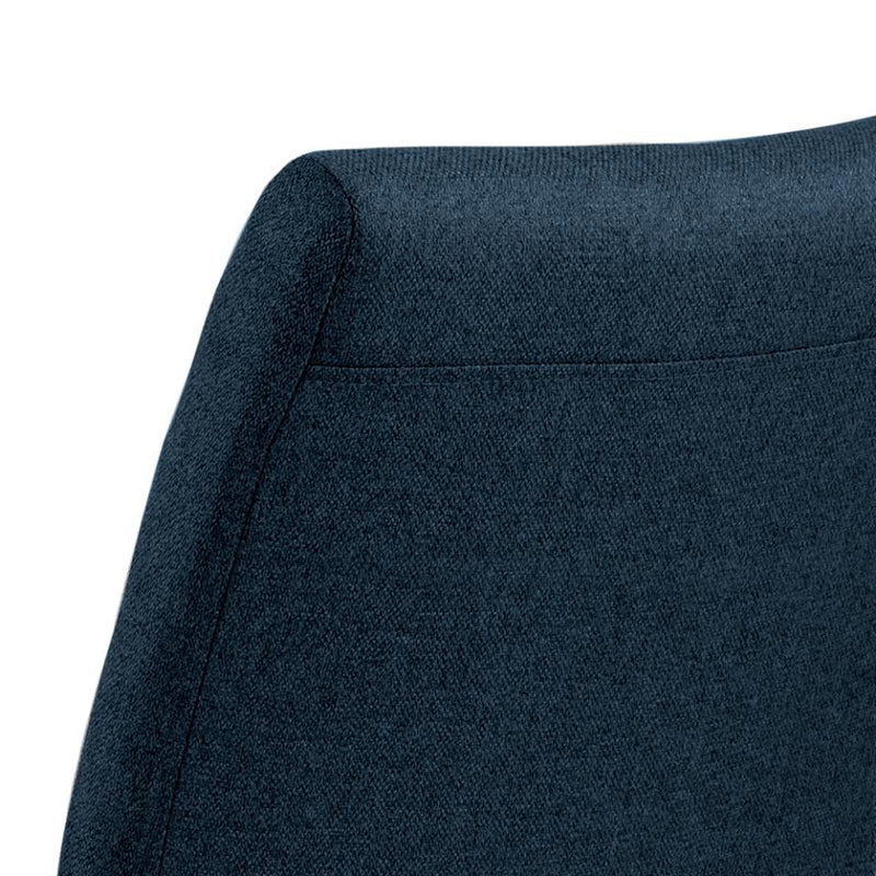 Set 2 scaune tapitate cu stofa si picioare metalice Gudrun Plus Albastru inchis / Crom, l52,5xA63,5xH95,5 cm (5)